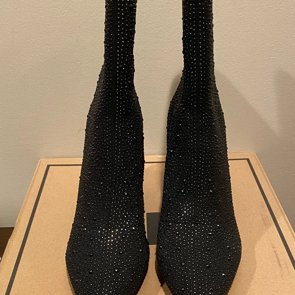 MIA Black Sparkling Heeled Boots - Picture 3 of 6